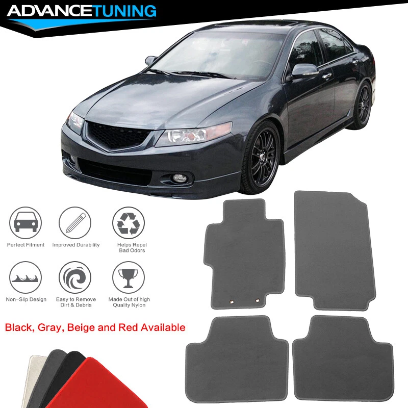 Fits 04 08 Acura Tsx Auto Floor Mats Liner Front Rear Nylon Grey Carpets 4pcs