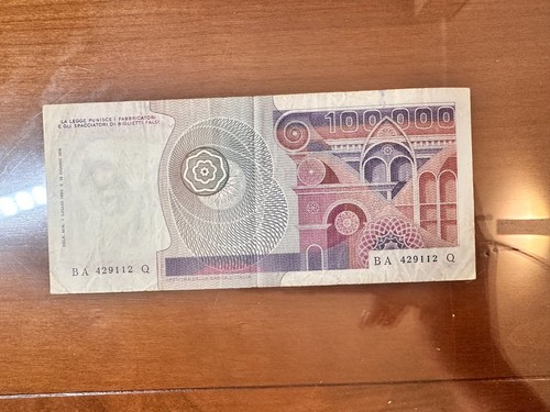 REPUBBLICA BANCONOTA LIRE 100000 PRIMAVERA BOTTICELLI 1 7 1980 MB/BB SABAUDA - Foto 2 di 5