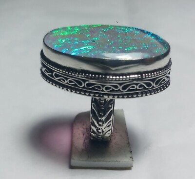 Top Quality Opal Oval Shape Gemstone Handmade Ring Jewelry Ring Size 7.2 Inches