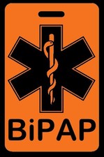 Personalized Safety Orange BiPAP Bag Tag - Sleep Apnea