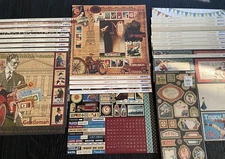 GRAPHIC 45 Mixed Lot 12 x 12 Scrapbook Cardstock and Stickers Qty 30