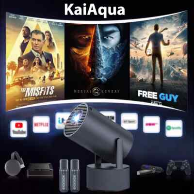 KaiAqua Projector 4K Native High-definition 1080P Dual Wifi6 Cinema Portable
