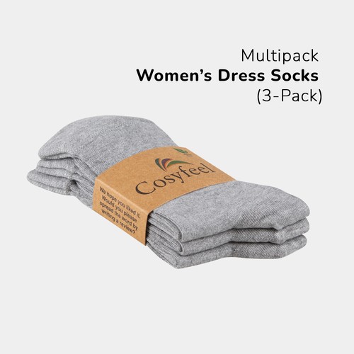 Cosyfeel® Women Crew Dress Socks 3-Pack Bamboo Material Durable Seamless Toe - Picture 56 of 133