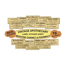 Apothecary Label Stickers, Bathroom Medicine Cabinet D cor, DIY Craft Sheet 1115