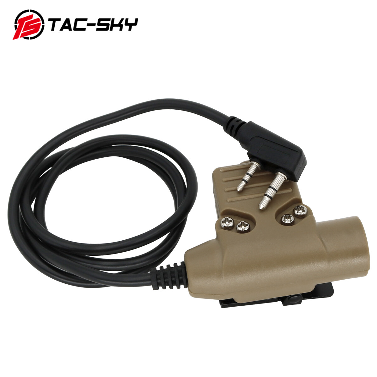 Adaptateur PTT U94 Pour Talkie-walkie TAC-SKY - Connecteur 2 Broches, Prise 7mm, Bouton Push-to-Talk
