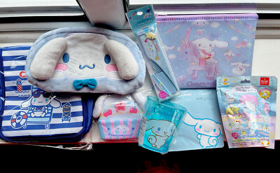 Sanrio Cinnamoroll Konvolut Sanrio Tasche Federmäppchen Cup Spiegel Gesichtsmaske Haarkamm