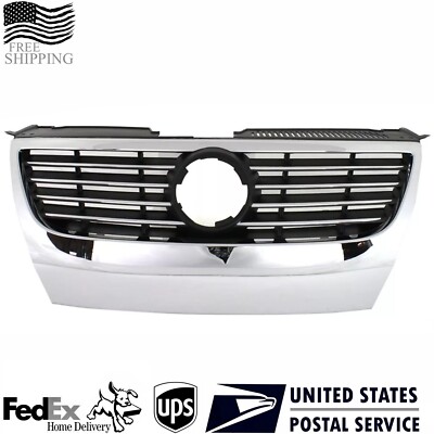 New Front Grille Chrome Shell w/Black Insert Plastic For 06-10 Volkswagen Passat