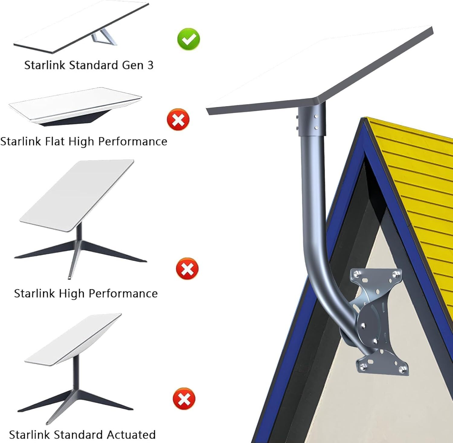 For Starlink Roof Mount Gen 3, Adjustable Starlink Pivot Mount Kit, Heavy Duty — image 8