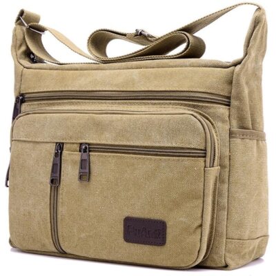 Men's Messenger Bag Canvas Shoulder Bag Tote Travel Crossbody