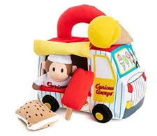 KIDS PREFERRED Curious George Ice Cream Truck Playset with Music and Plush Toys
