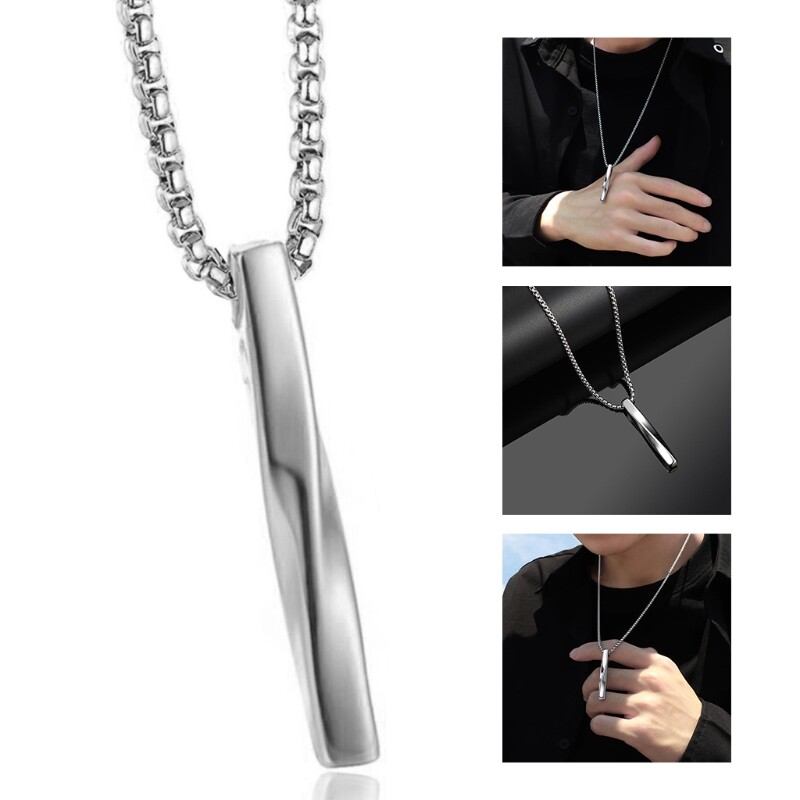 Minimalist Vertical Bar Pendant Necklace - Stainless Steel Simple Bar Necklace For Women, Multiple Lengths & Colors - View #6