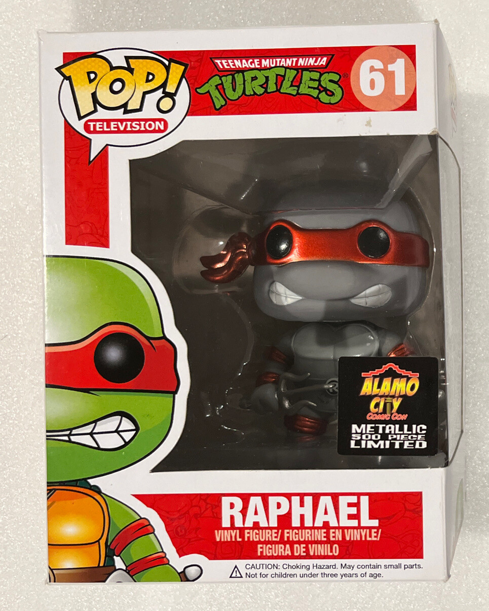 En Oferta Funko Pop Tmnt Escala De Grises Metálicos Raphael #61 Alamo City Comic Con Le 500