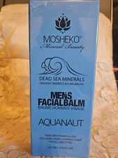 MOSHEKO-MINERAL BEAUTY-MEN'S FACIAL BALM-DEAD SEA MINERALS-AQUANAUT-4 FL. OZ.