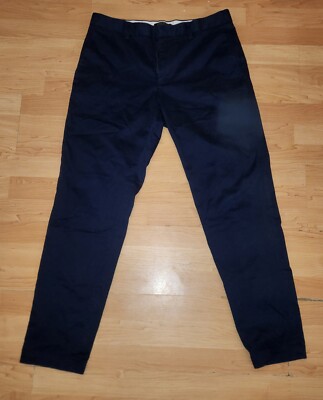 Dokers Mens Dress Pants 33x32 Navy Blue (Chino Style)
