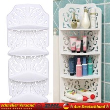 4 Tier Eckregal Küchenregal Weiß Badregal Wohnzimmer Standregal Bücherregal DE