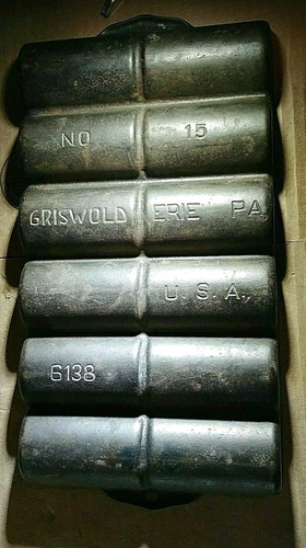 GRISWOLD CAST IRON FRENCH ROLL PAN # 15 P/N 6138 ( VARIATION 3 ) RARITY 6