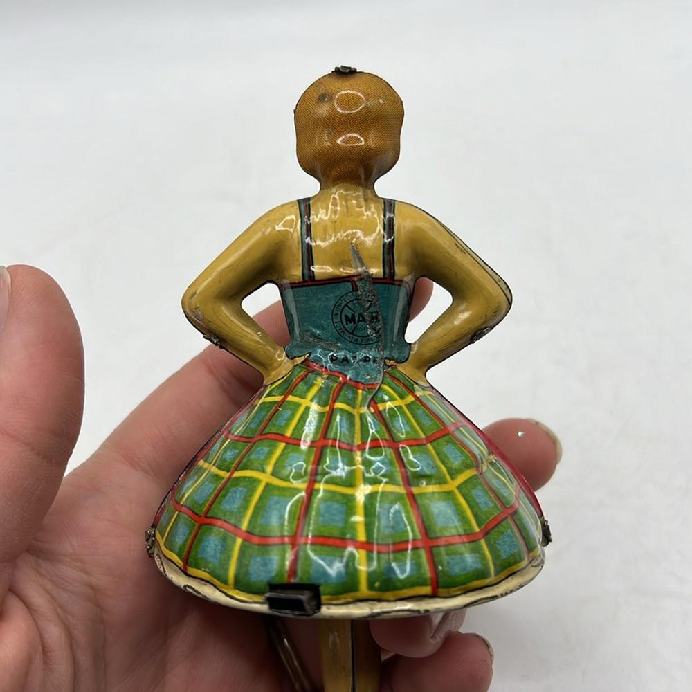 Ballerina Dancing Mary 磁石で踊る人形 西ドイツ Tin Litho Toy Marx Ballerina Spinning Figurine Toy Ballet Girl VTG