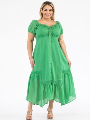 Womens Plus Size Green Off Shoulder Maxi Dress 3XL Smocked Fit & Flare | eBay Womens Plus Size Green Off Shoulder Maxi Dress 3XL Smocked Fit & Flare | eBay