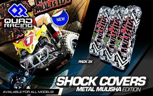 *NEW* MULISHA Metal Logo Shock Covers SOX Suzuki LTZ400 LTZ 400 Neoprene Zips - Picture 2 of 2