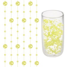 16 Feet Artificial Pearl String, Faux Pearl Beads Vases Filler, Yellow
