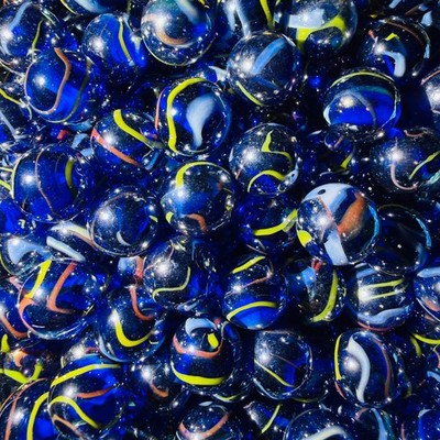 9 Lot Snorkel Marble Collection by Vintage Marbles 16mm 5/8'' Multi-Color Swirl