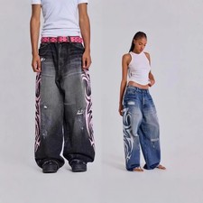 Wide-Leg Denim Pants
