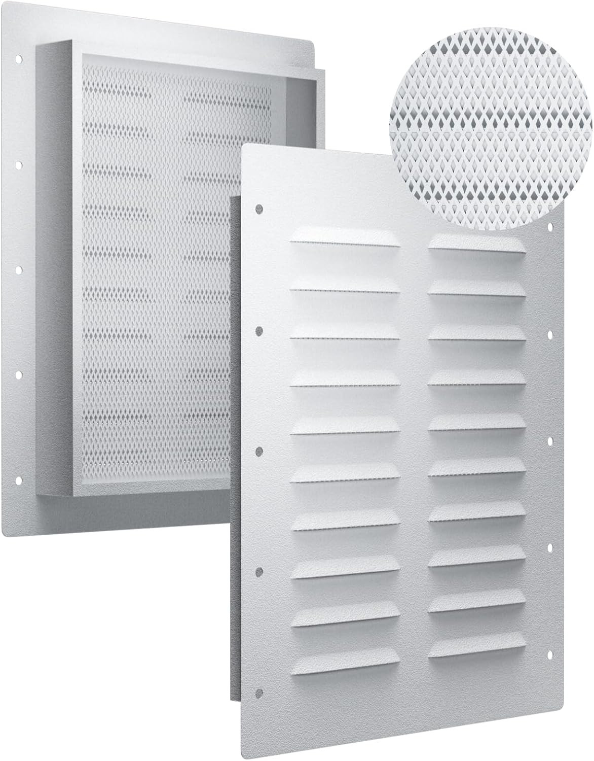 2 Pack Heavy-Duty Steel Shipping Container Vents 11.26"X14", Weatherproof Louver
