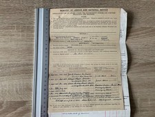 Vintage Ephemera Minstry Of Labour And National Service