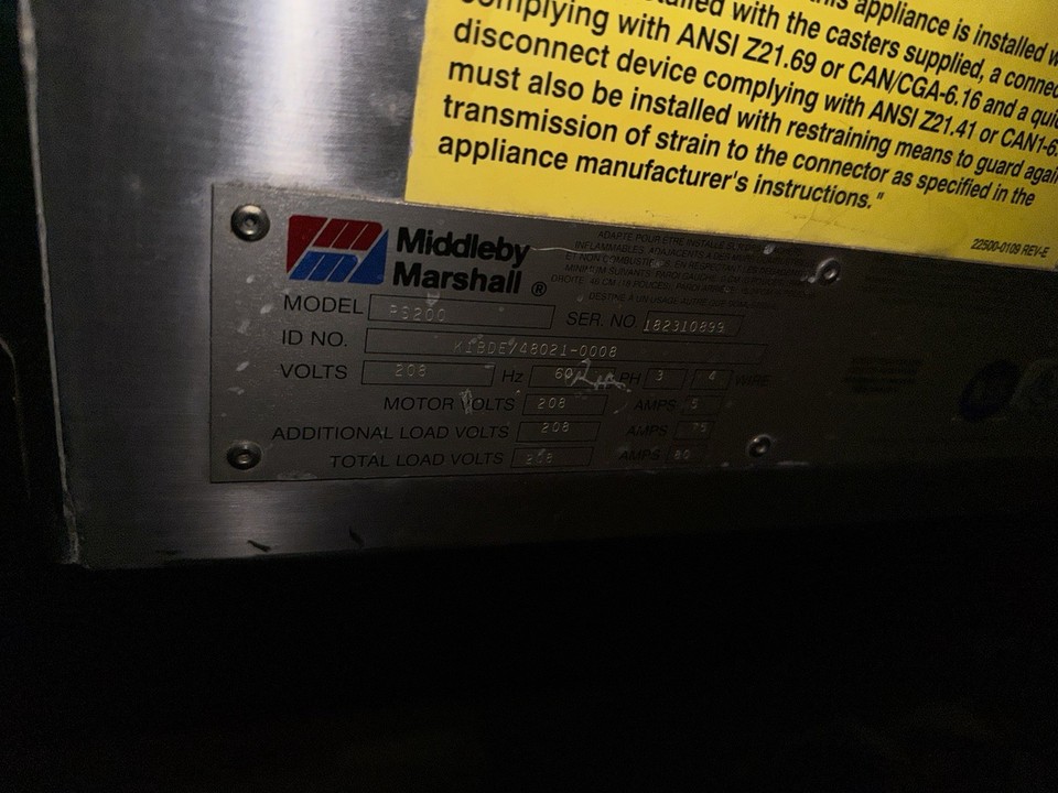 Middleby Marshall PS200 3 phase Electric Oven 54