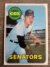 1969 Topps Baseball Card #383 Casey Cox Washington Senators VG/EX