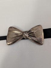 Vintage Ari D Norman Sterling Silver Clip-On Bow Tie 1986 London Hallmarked