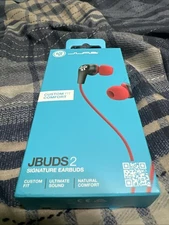 JLAB Jbuds 2 Signature Earbuds Custom Fit Natural Comfort Ultimate Sound Red New