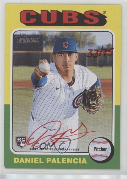 2024 Topps Heritage Real One Red Ink 33/75 Daniel Palencia Rookie Auto RC