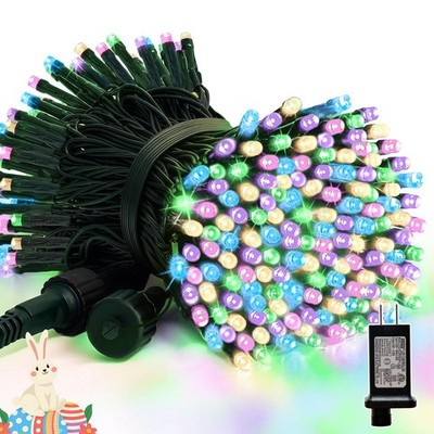 66FT 200 LED Easter Pastel String Lights Plug-In Twinkle 11 Modes Multicolor Set