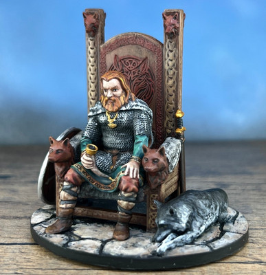 Hand Painted Viking Jarl Figurine,  Fantasy Collectible Tabletop soldiers 80mm