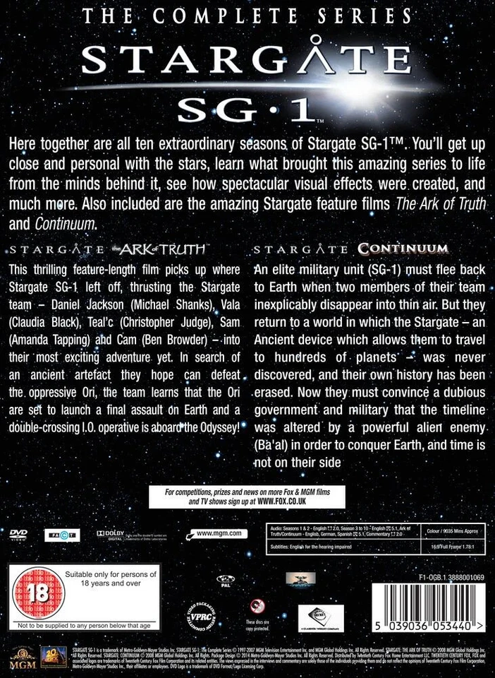 Stargate SG-1 Seasons 1-10 Complete Collection DVD Boxset - Image 2 of 4