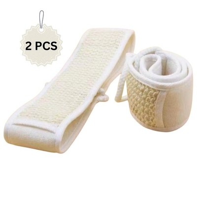 US Exfoliating Bath Scrubber Shower Back Strap Loofah Spa Body Skin Brush Sponge