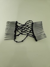 Vintage beaded double comb hair accessory, black