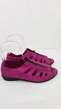 Arche perforated  nubuck leather flats in magenta size EU39/US8