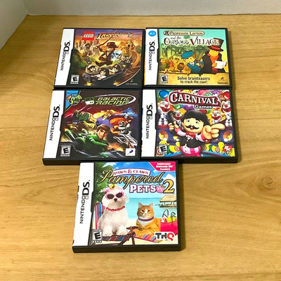 Nintendo DS, Indiana 2, Pamp Pets 2, Carnival,Pro. Layton,Ben 10