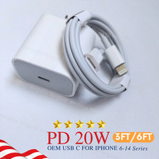 Fast Charger For Apple iPhone 14 13 12 11 20W USB Type-C Wall Cube PD Power Cord
