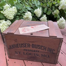 ANHEUSER-BUSCH St. Louis Budweiser Bicentennial 1876-76 Wood Box W/CERTIFICATE!