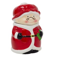 Christmas Storage Jar | Ceramic Festive Cookie Jar Biscuit Barrel with Lid 21cm