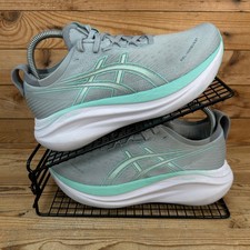 Asics Turnschuhe Damen Größe UK 5 Gel Nimbus 27 Weite Grau Straßenlauf Fitnessschuhe