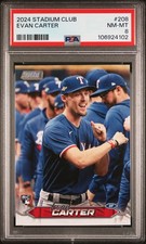 2024 TOPPS STADIUM CLUB #208 EVAN CARTER PSA 8
