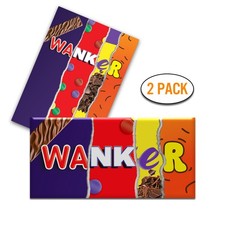 2 x Wanker Funny Chocolate Bar Wrapper Secret Santa Husband Boyfriend Present Uk