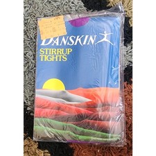DANSKIN vintage 80's Stirrup Tights, size A STYLE 49, IMPERIAL PURPLE