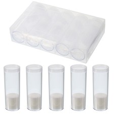 Round Coin Tubes, 5 Pack Coin Storage Tubes with Storage Box Plastic Coin Holder