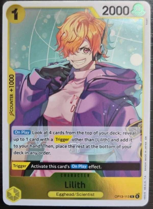 One Piece: Carrying On His Will #OP13-113 Lilith Near Mint