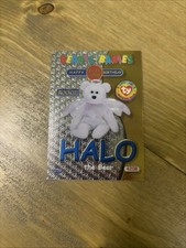 1999 TY Beanie Babies BBOC S2 Birthday/ Rookie Halo The Bear Blue FOIL